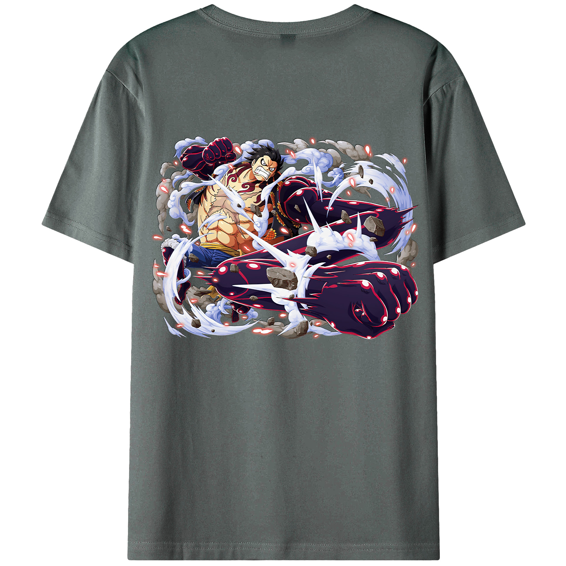 ワンピース モンキー・D・ルフィ ONE PIECE Monkey D. Luffy 綿100％半袖Tシャツ（背面プリント）